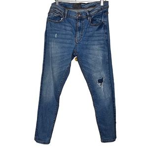 Zara Mens Distressed Blue Denim Jean Pants | Size: 32